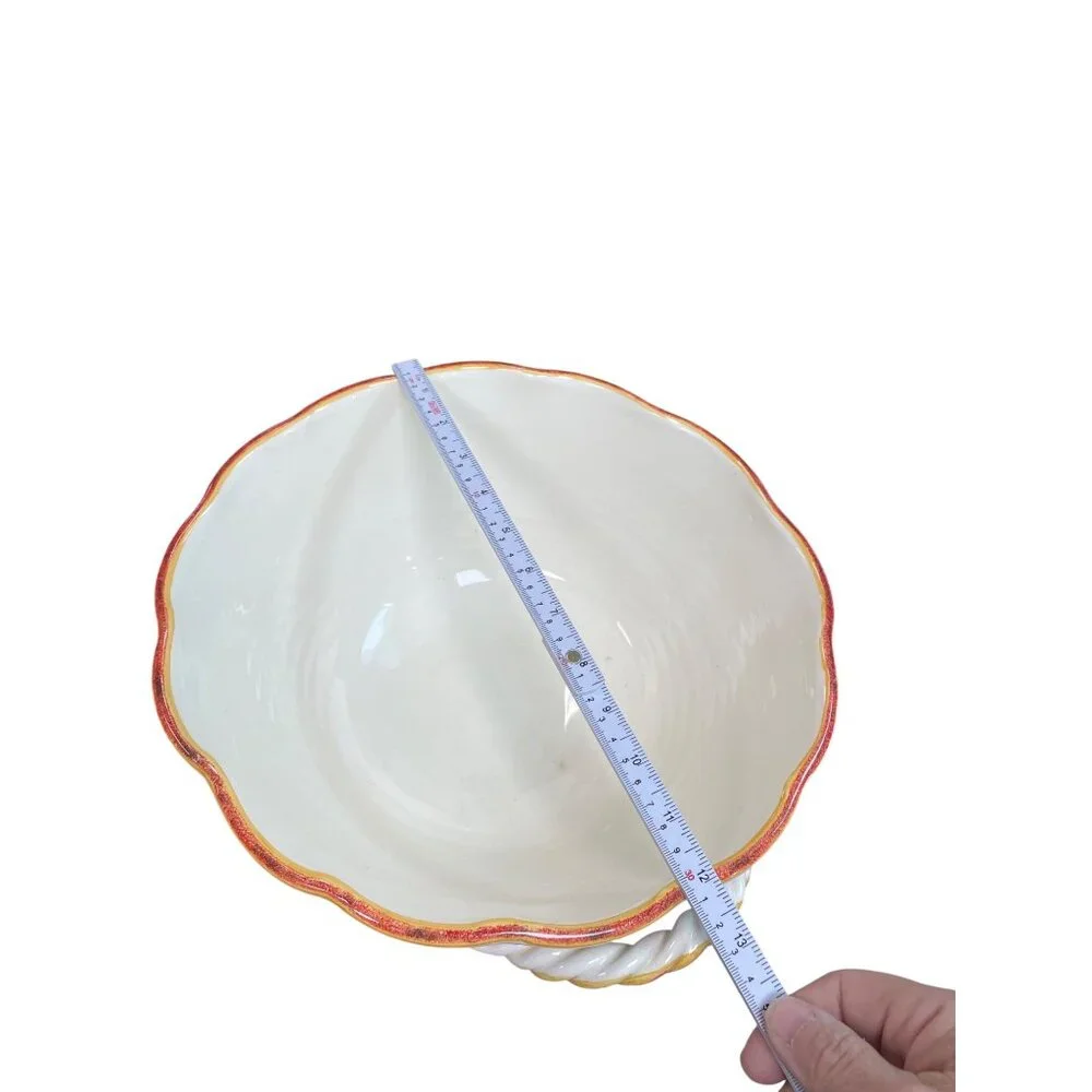 Sur La Table VTG multicolor handcrafted In Italy ceramic pedestal bowl SKU 9739